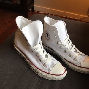 Like-new high top white Converse